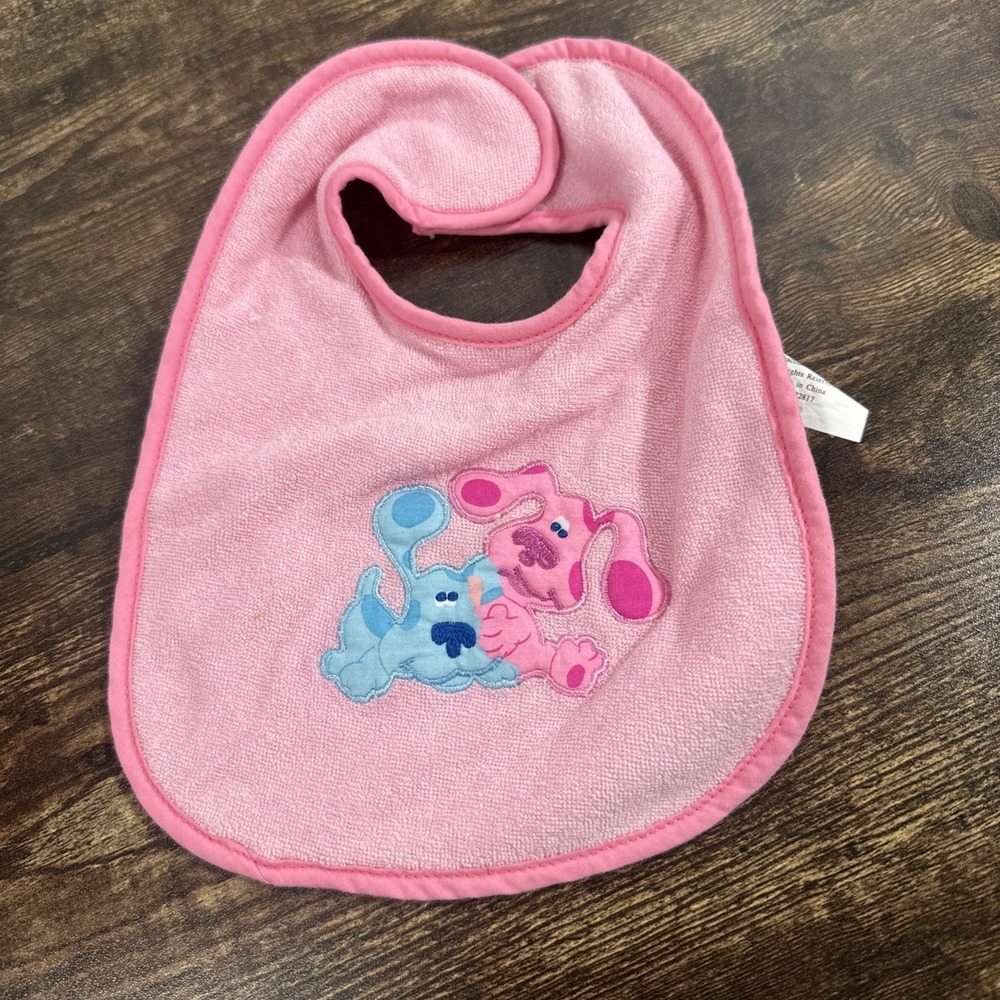Vintage Y2K Baby Toddler Bib Blues Clues And‎ Magenta Pink 2000
